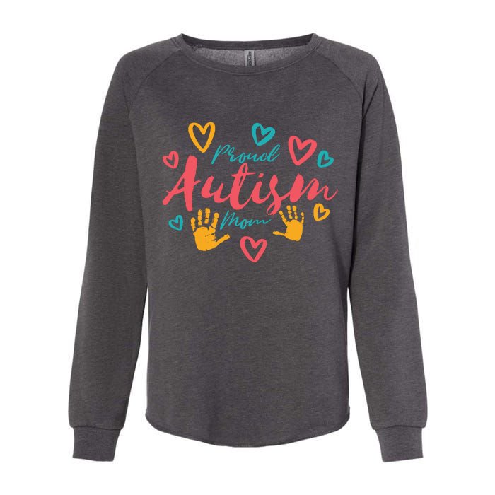 Proud Autism Mom Handprints Womens California Wash Sweatshirt