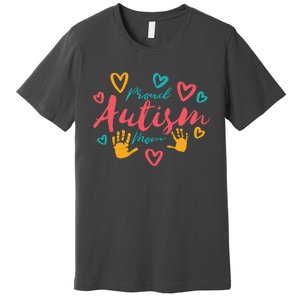 Proud Autism Mom Handprints Premium T-Shirt