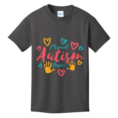Proud Autism Mom Handprints Kids T-Shirt