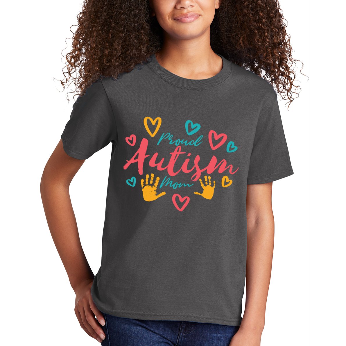 Proud Autism Mom Handprints Kids T-Shirt