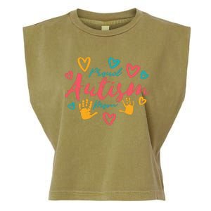 Proud Autism Mom Handprints Garment-Dyed Women's Muscle Tee