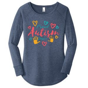 Proud Autism Mom Handprints Women's Perfect Tri Tunic Long Sleeve Shirt