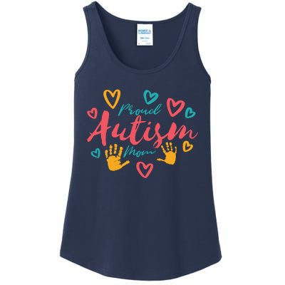 Proud Autism Mom Handprints Ladies Essential Tank