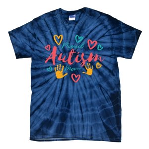 Proud Autism Mom Handprints Tie-Dye T-Shirt