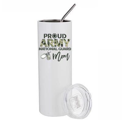 Proud Army National Guard Mom Usa Military Family Veteran Gift Stainless Steel Tumbler