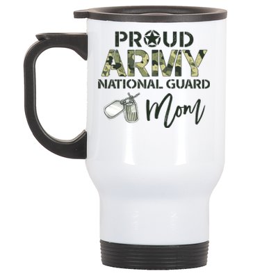 Proud Army National Guard Mom Usa Military Family Veteran Gift Stainless Steel Travel Mug