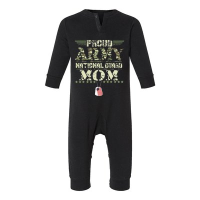 Proud Army National Guard Mom USA Military Veteran Mothers Infant Fleece One Piece