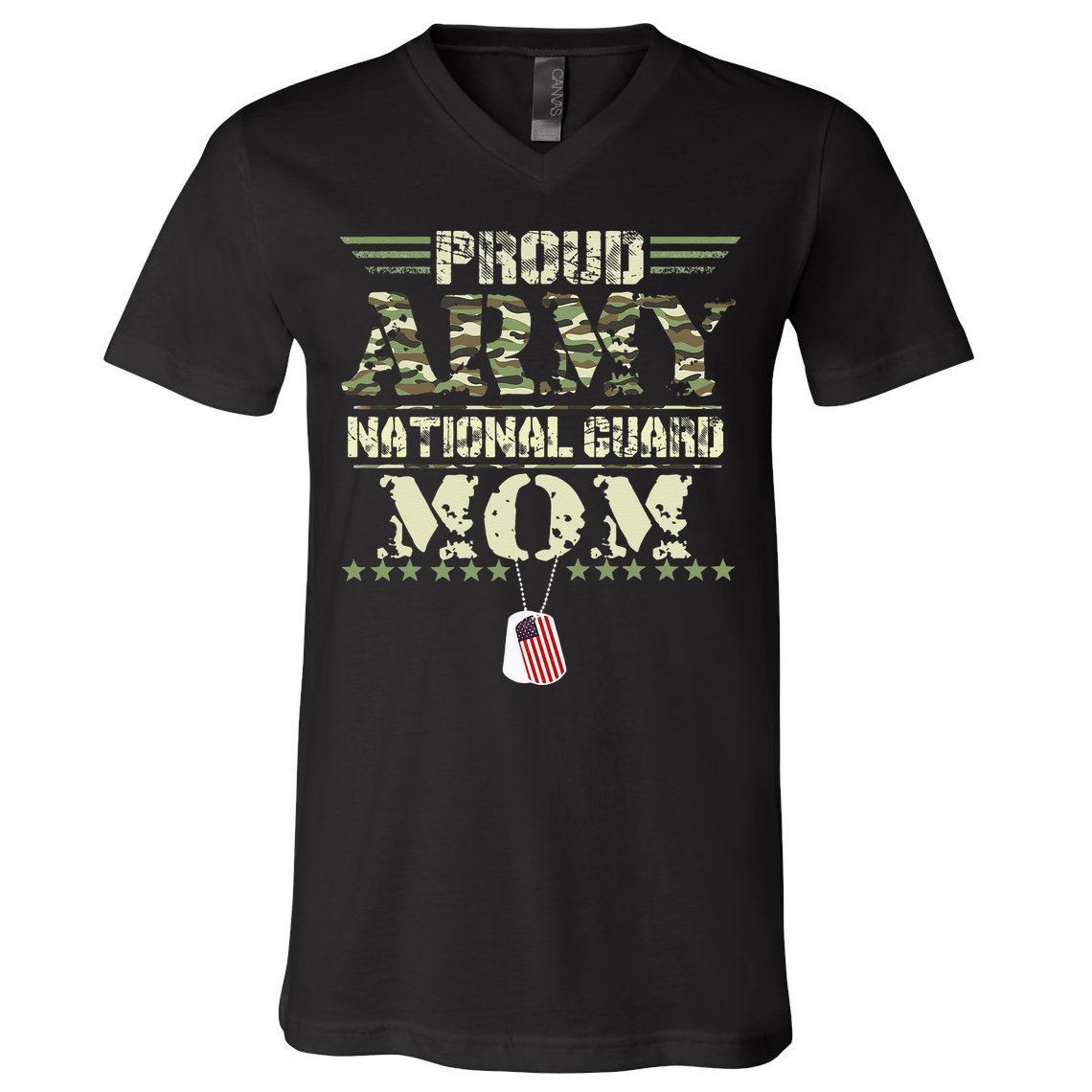 Proud Army National Guard Mom USA Military Veteran Mothers V-Neck T-Shirt