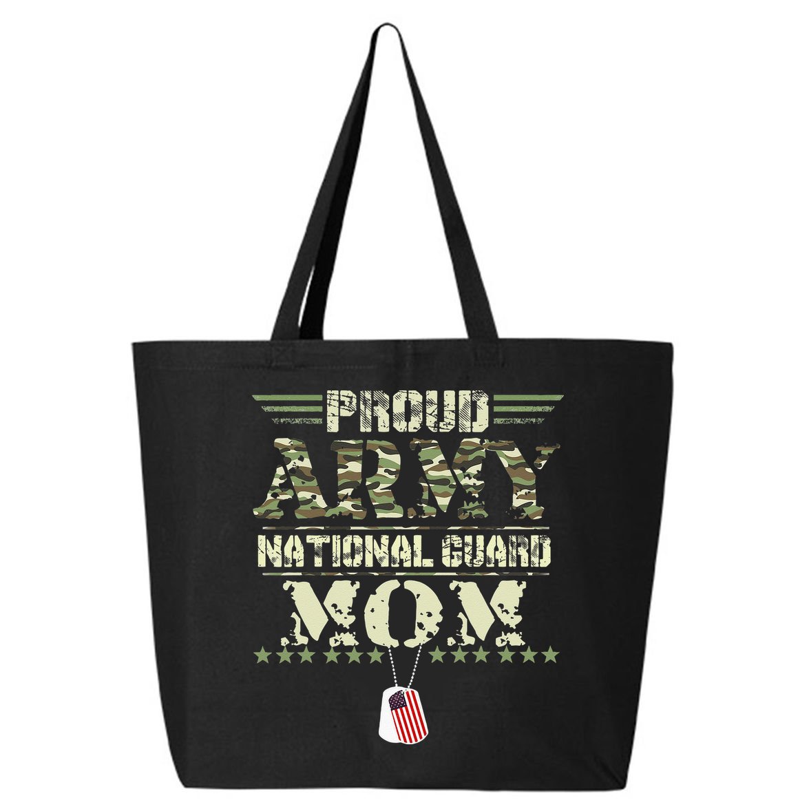 Proud Army National Guard Mom USA Military Veteran Mothers 25L Jumbo Tote