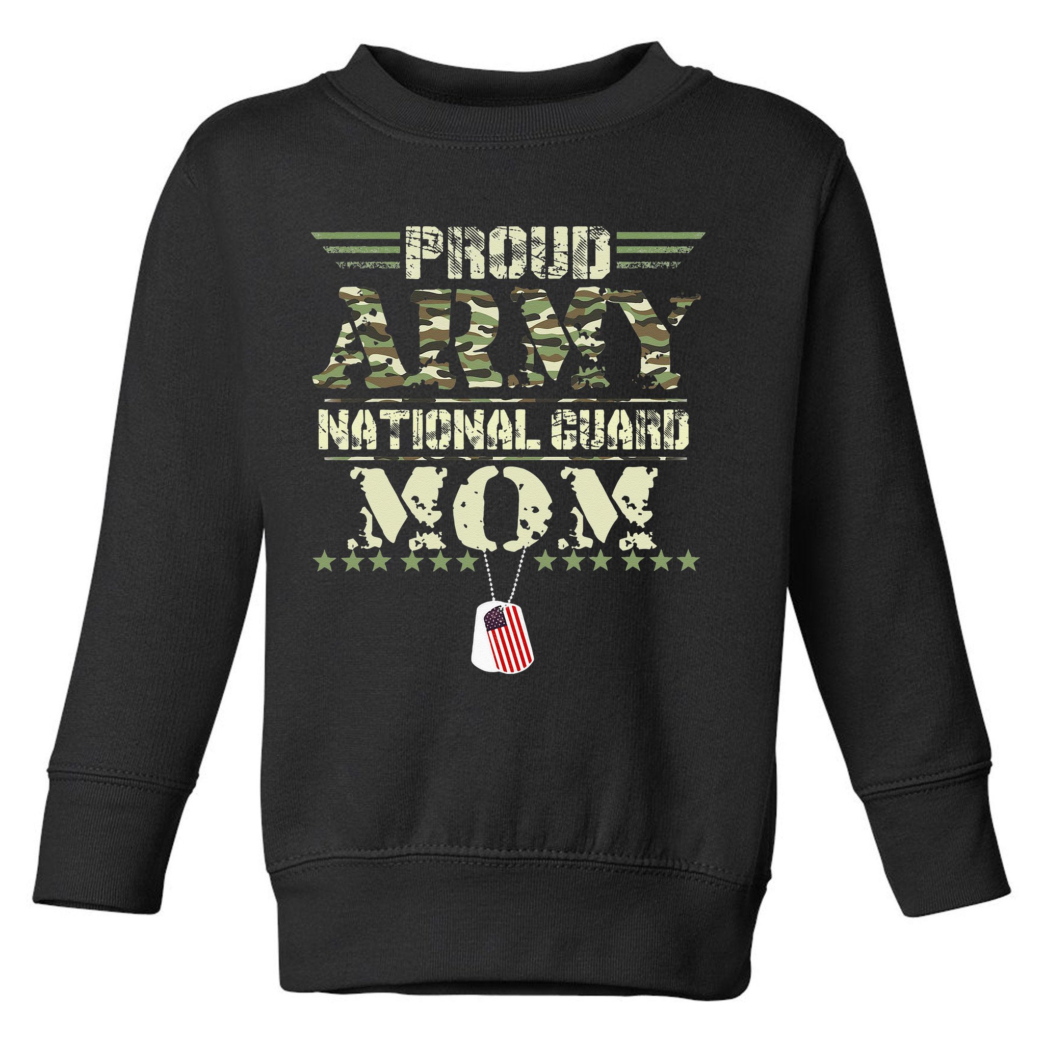 Proud Army National Guard Mom USA Military Veteran Mothers Toddler Sweatshirt
