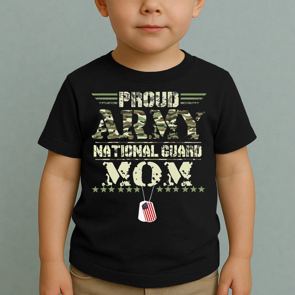 Proud Army National Guard Mom USA Military Veteran Mothers Toddler T-Shirt