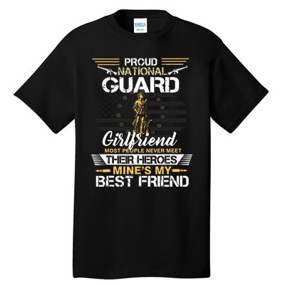 Proud Army National Guard Girlfriend Flag Shirts Us Military Tall T-Shirt