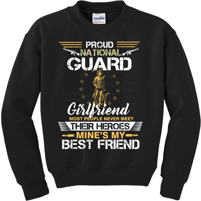 Proud Army National Guard Girlfriend Flag Shirts Us Military Kids Sweatshirt