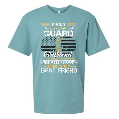 Proud Army National Guard Girlfriend Flag Shirts Us Military Sueded Cloud Jersey T-Shirt