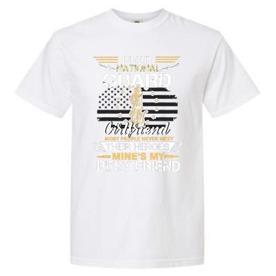 Proud Army National Guard Girlfriend Flag Shirts Us Military Garment-Dyed Heavyweight T-Shirt