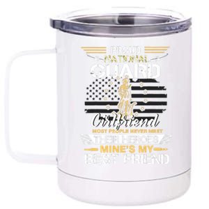 Proud Army National Guard Girlfriend Flag Shirts Us Military 12 oz Stainless Steel Tumbler Cup