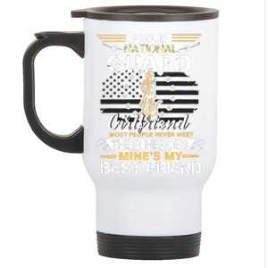 Proud Army National Guard Girlfriend Flag Shirts Us Military Stainless Steel Travel Mug