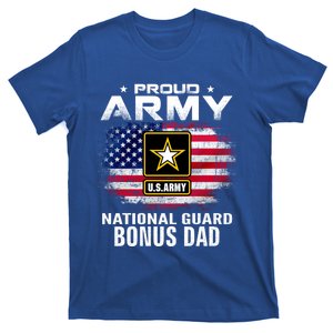 Proud Army National Guard Bonus Dad With American Flag Gift Cool Gift T-Shirt