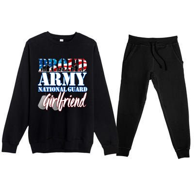 Proud Army National Guard Friend Usa Military Great Gift Premium Crewneck Sweatsuit Set