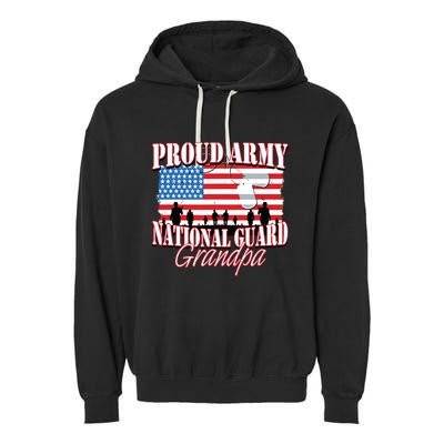 Proud Army National Guard Grandpa Grandparents Day Garment-Dyed Fleece Hoodie