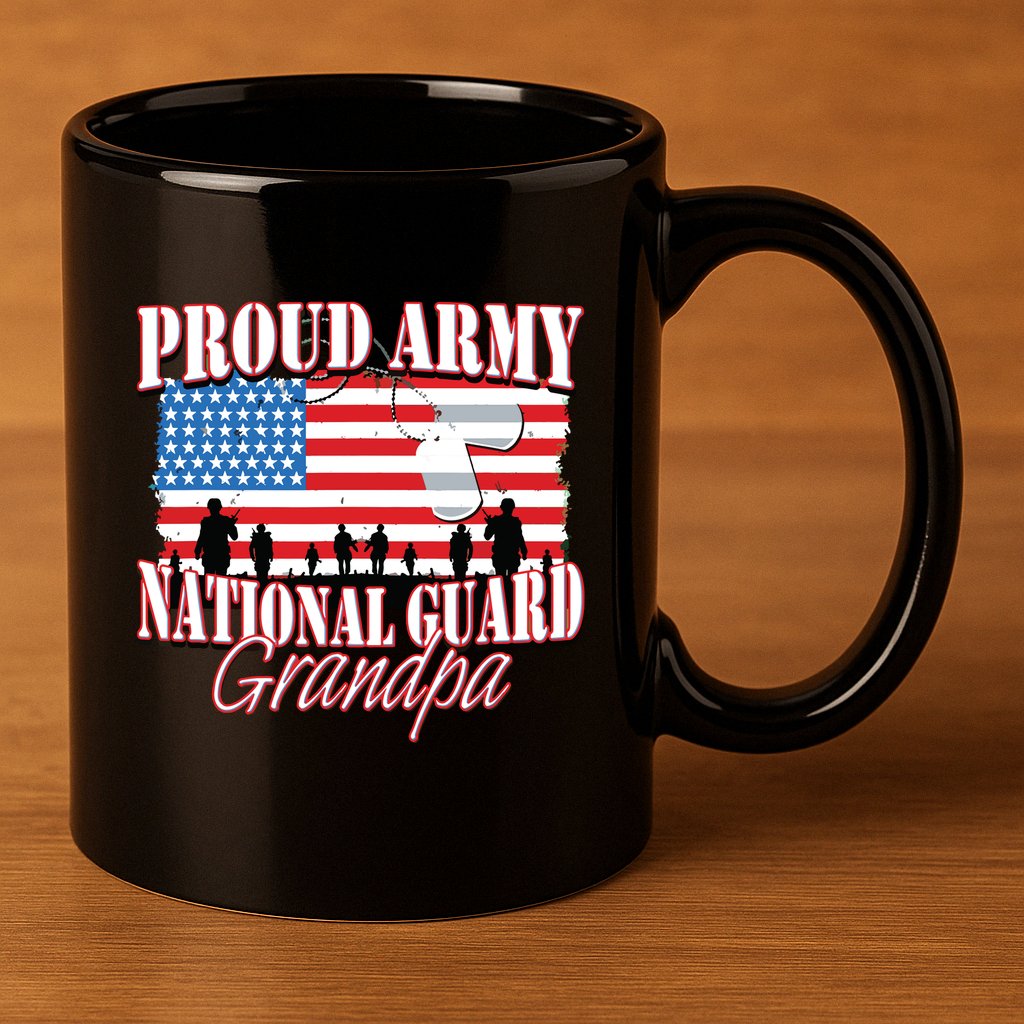 Proud Army National Guard Grandpa Grandparents Day 11oz C Handle Ceramic Mug