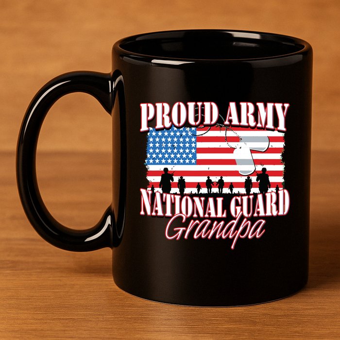 Proud Army National Guard Grandpa Grandparents Day 11oz C Handle Ceramic Mug