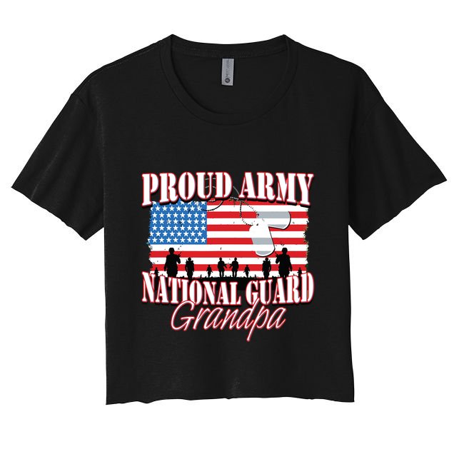Proud Army National Guard Grandpa Grandparents Day Crop Top