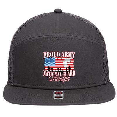 Proud Army National Guard Grandpa Grandparents Day 7 Panel Mesh Trucker Snapback Hat