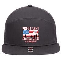 Proud Army National Guard Grandpa Grandparents Day 7 Panel Mesh Trucker Snapback Hat