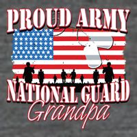 Proud Army National Guard Grandpa Grandparents Day 7 Panel Mesh Trucker Snapback Hat
