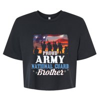 Proud Army National Guard Brother Us Flag Shirts Patriotic Bella+Canvas Jersey Crop Tee