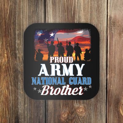 Proud Army National Guard Brother Us Flag Shirts Patriotic Coaster