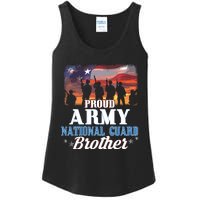 Proud Army National Guard Brother Us Flag Shirts Patriotic Ladies Essential Tank