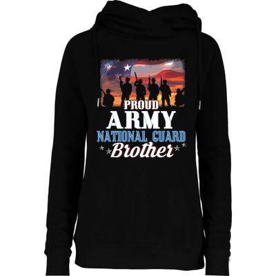 Proud Army National Guard Brother Us Flag Shirts Patriotic Womens Funnel Neck Pullover Hood