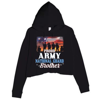 Proud Army National Guard Brother Us Flag Shirts Patriotic Crop Fleece Hoodie