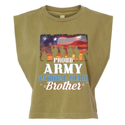 Proud Army National Guard Brother Us Flag Shirts Patriotic Garment-Dyed Women's Muscle Tee