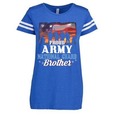 Proud Army National Guard Brother Us Flag Shirts Patriotic Enza Ladies Jersey Football T-Shirt