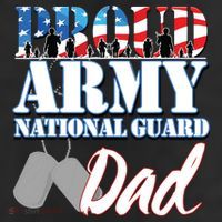 Proud Army National Guard Dad Fathers Day 7 Panel Mesh Trucker Snapback Hat