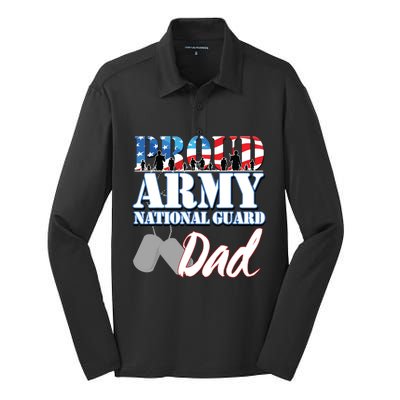 Proud Army National Guard Dad Fathers Day Silk Touch Performance Long Sleeve Polo