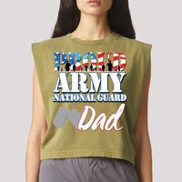 Proud Army National Guard Dad Fathers Day Garment-Dyed Women's Muscle Tee