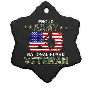 Proud Army National Guard Veteran Ceramic Star Ornament