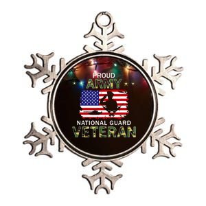 Proud Army National Guard Veteran Metallic Star Ornament