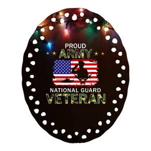 Proud Army National Guard Veteran Ceramic Oval Ornament