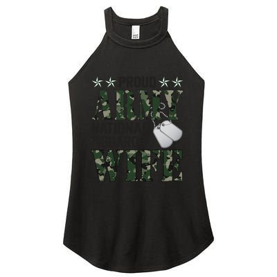 Proud Army National Guard Wife Military Family Veteran Cool Gift Women's Perfect Tri Rocker Tank