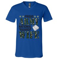 Proud Army National Guard Wife Military Family Veteran Cool Gift V-Neck T-Shirt