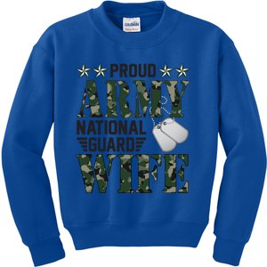 Proud Army National Guard Wife Military Family Veteran Cool Gift Kids Sweatshirt