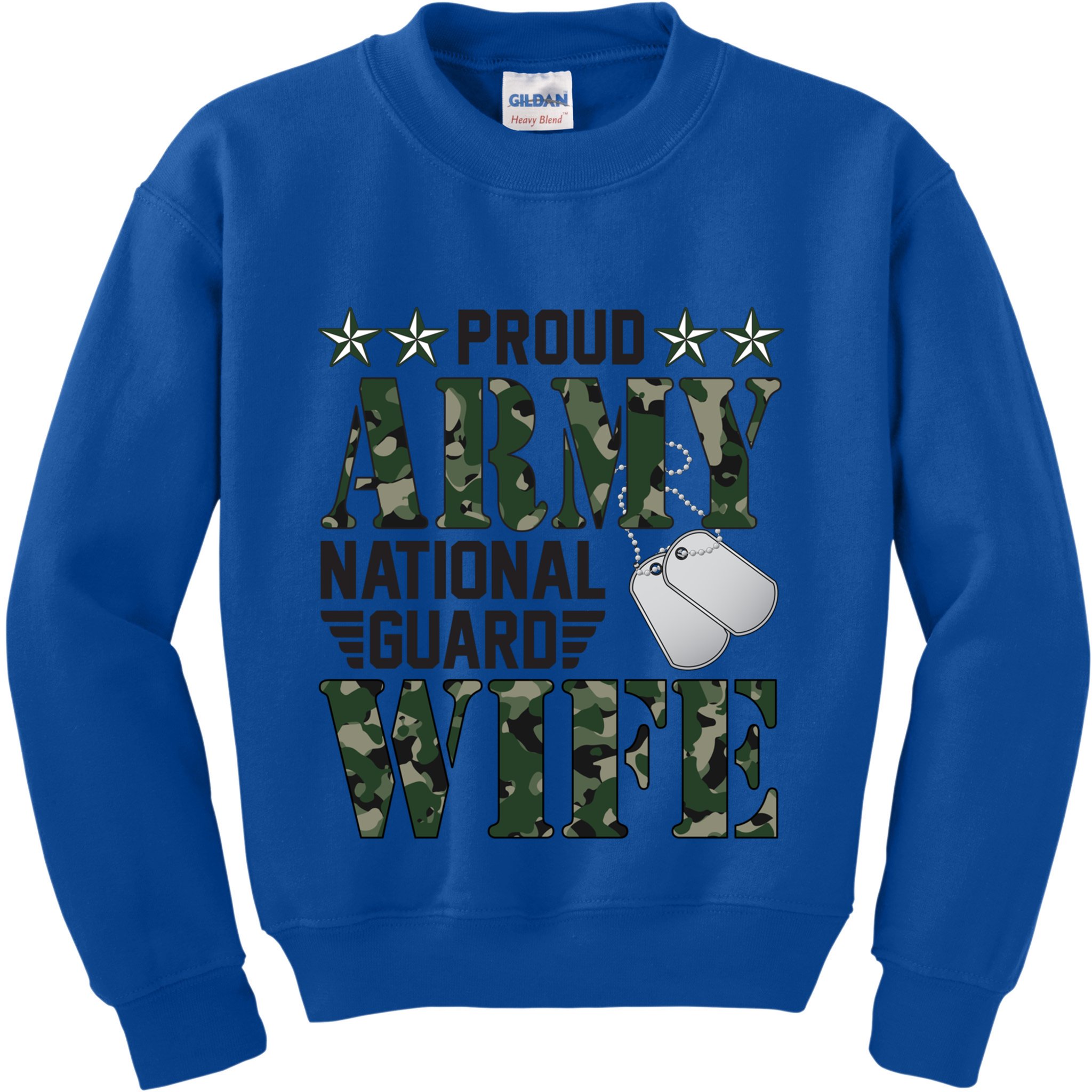 Proud Army National Guard Wife Military Family Veteran Cool Gift Kids Sweatshirt