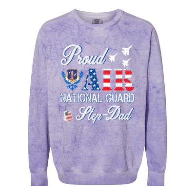 Proud Air National Guard Stepcool Giftdad Air Force Veterans Day Cool Gift Colorblast Crewneck Sweatshirt