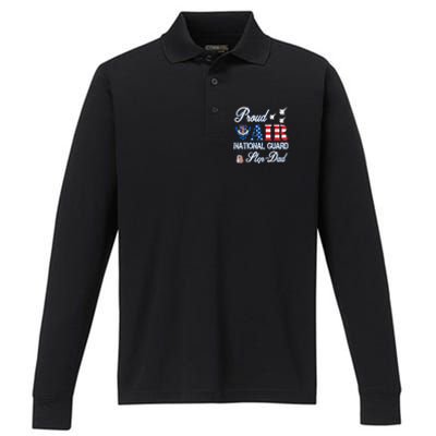 Proud Air National Guard Stepcool Giftdad Air Force Veterans Day Cool Gift Performance Long Sleeve Polo