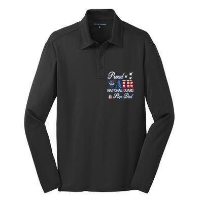 Proud Air National Guard Stepcool Giftdad Air Force Veterans Day Cool Gift Silk Touch Performance Long Sleeve Polo